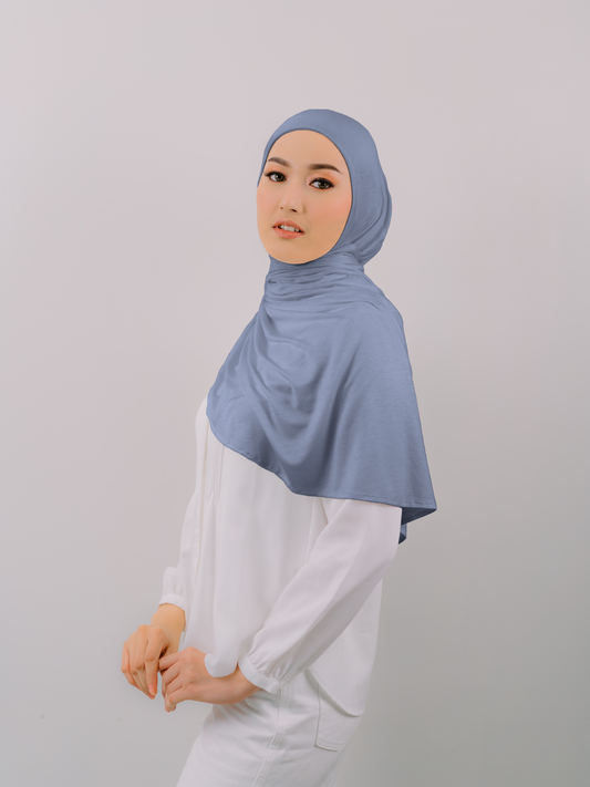 Felicity Semi- Instant Hijab in Blue Grey