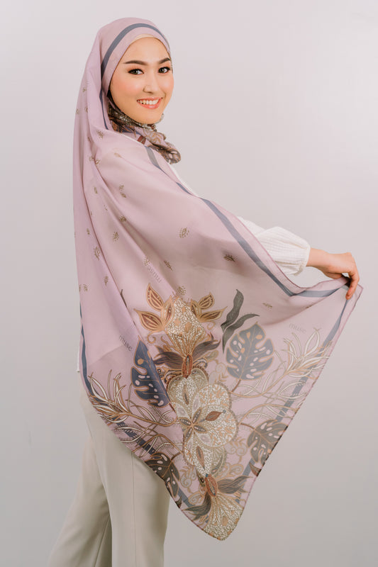 Mahalina Cotton Voile Shawl in Lilac