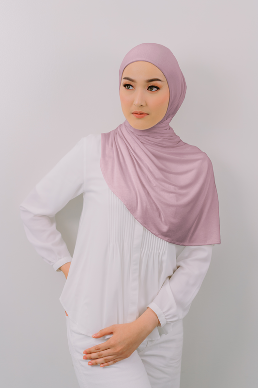 Felicity Semi- Instant Hijab in Light Mauve