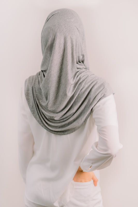 Felicity Semi- Instant Hijab in Marl Grey