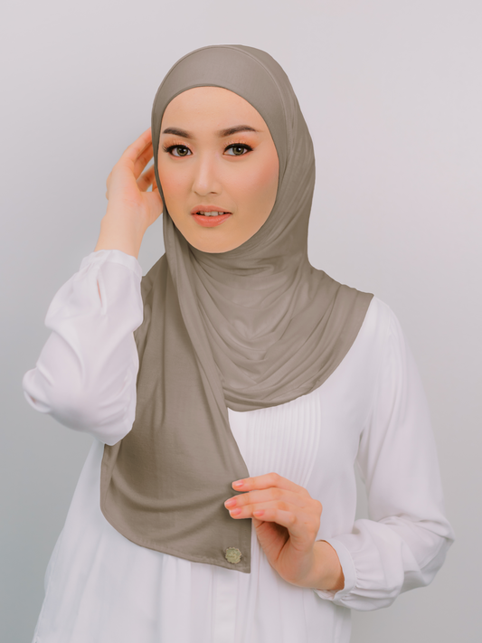 Felicity Semi- Instant Hijab in Taupe