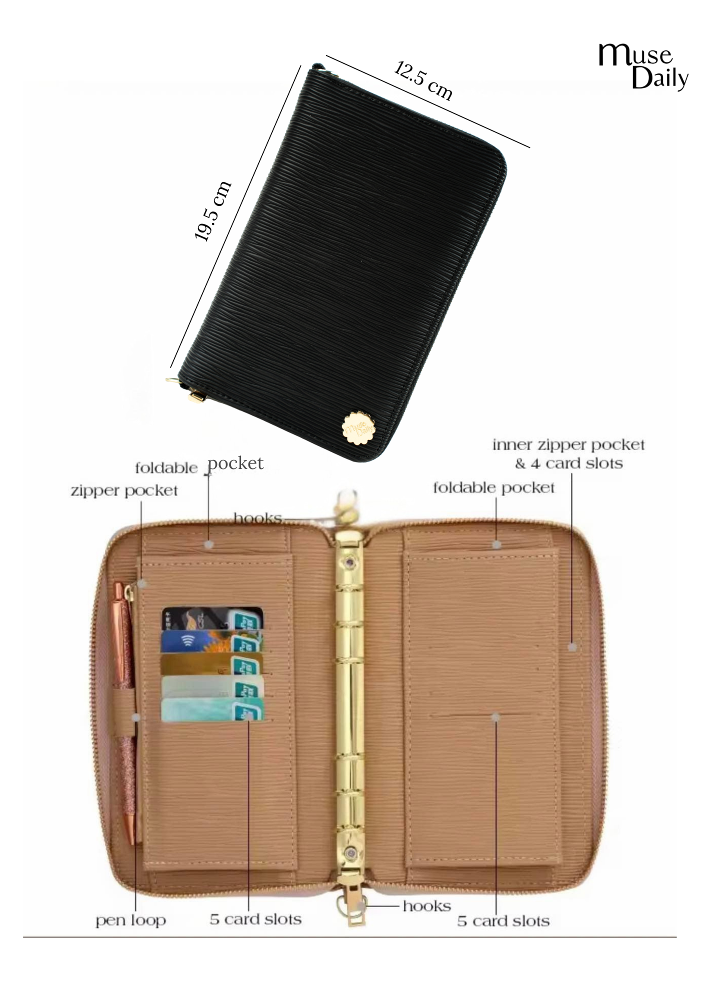 Zippy Wallet- Rust Brown