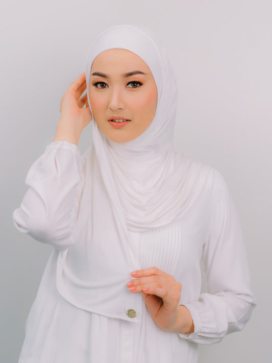 Felicity Semi- Instant Hijab in White